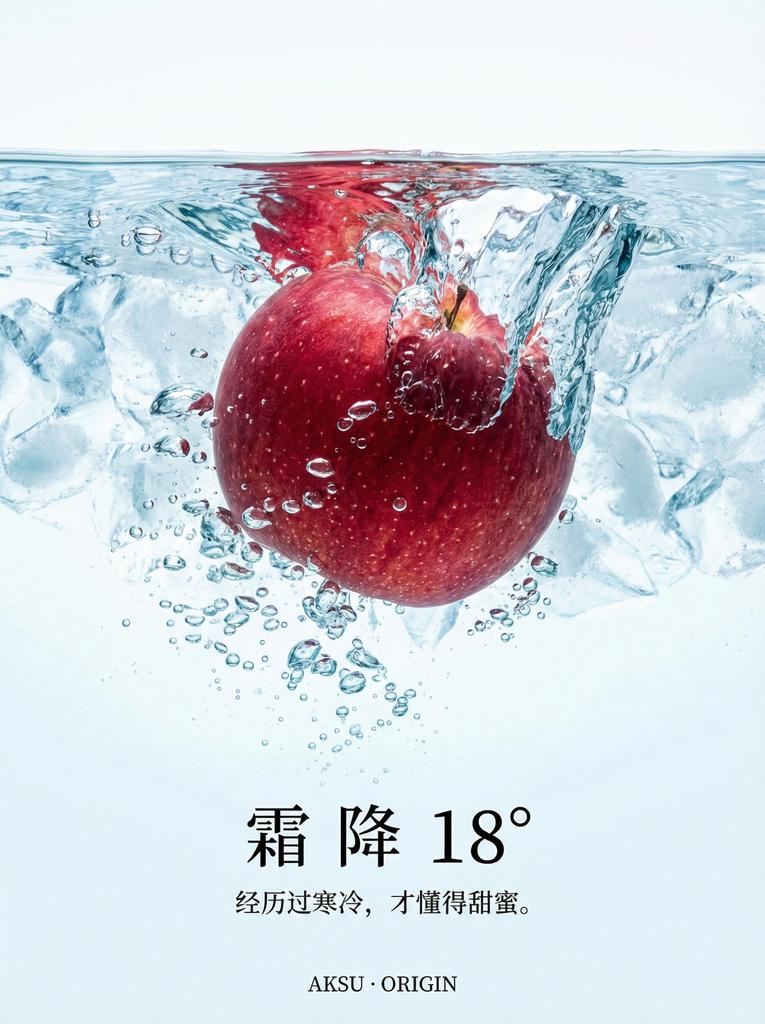 霜降18°：冰水中的阿克苏苹果，定格甜蜜瞬间