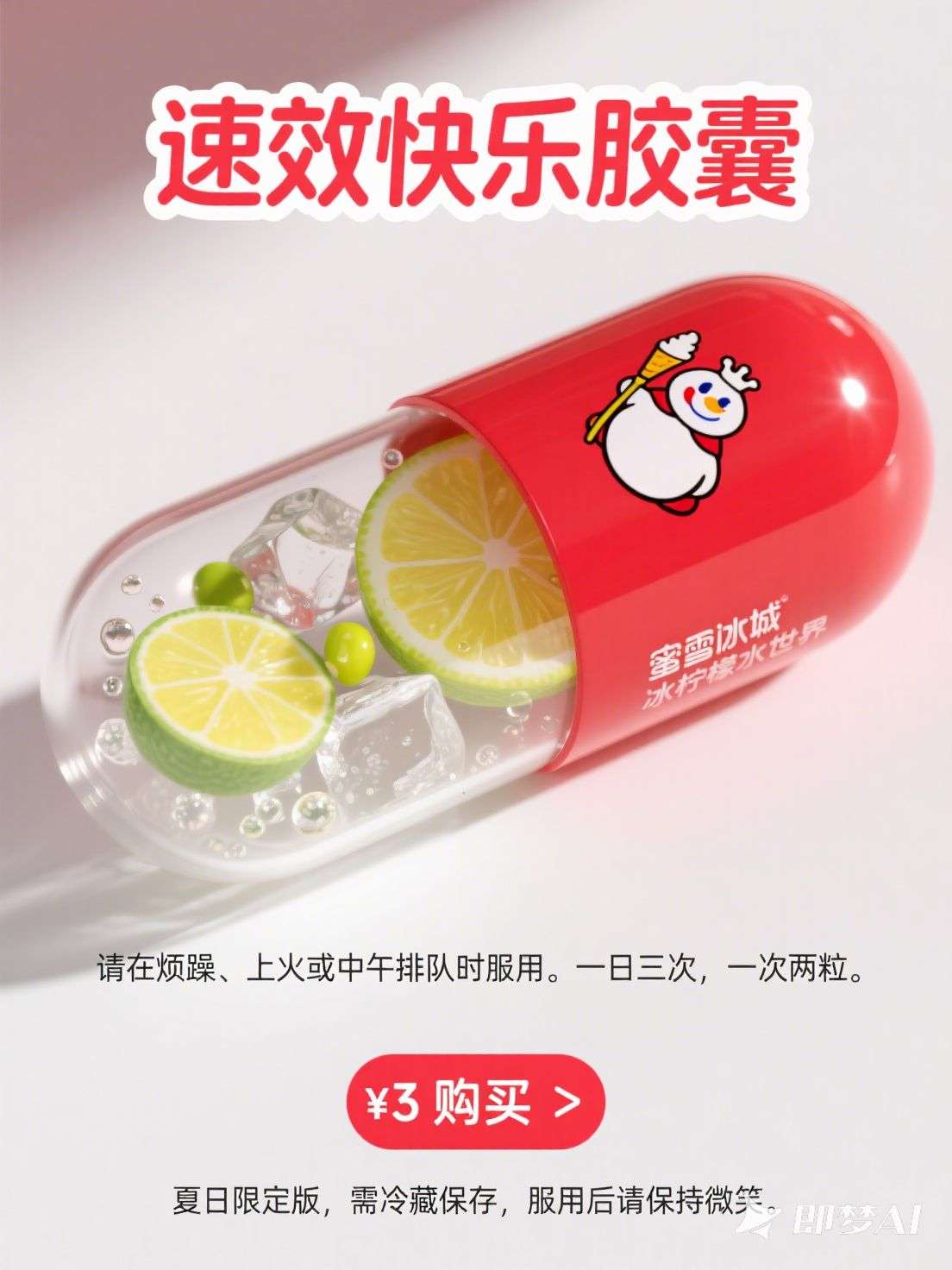 蜜雪速效快乐胶囊广告海报