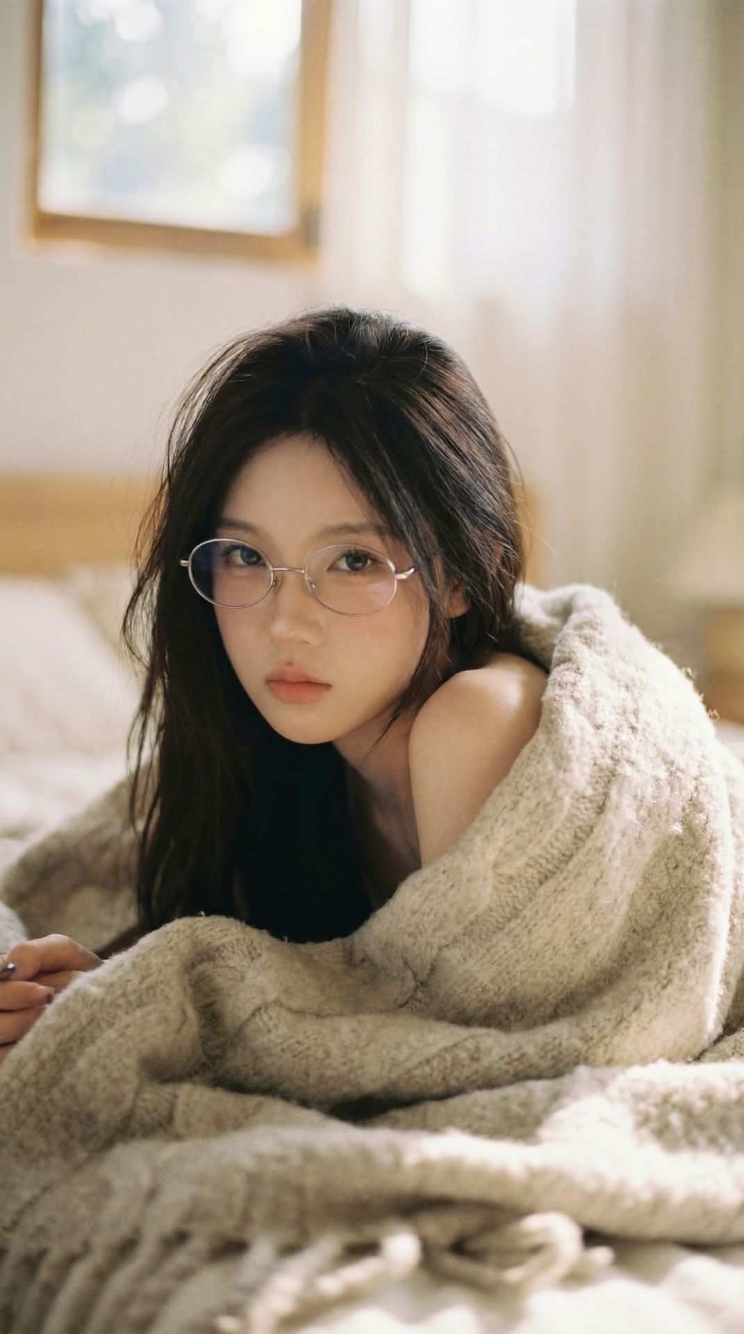 胶片质感下的温柔卧室：亚洲女性静卧时光