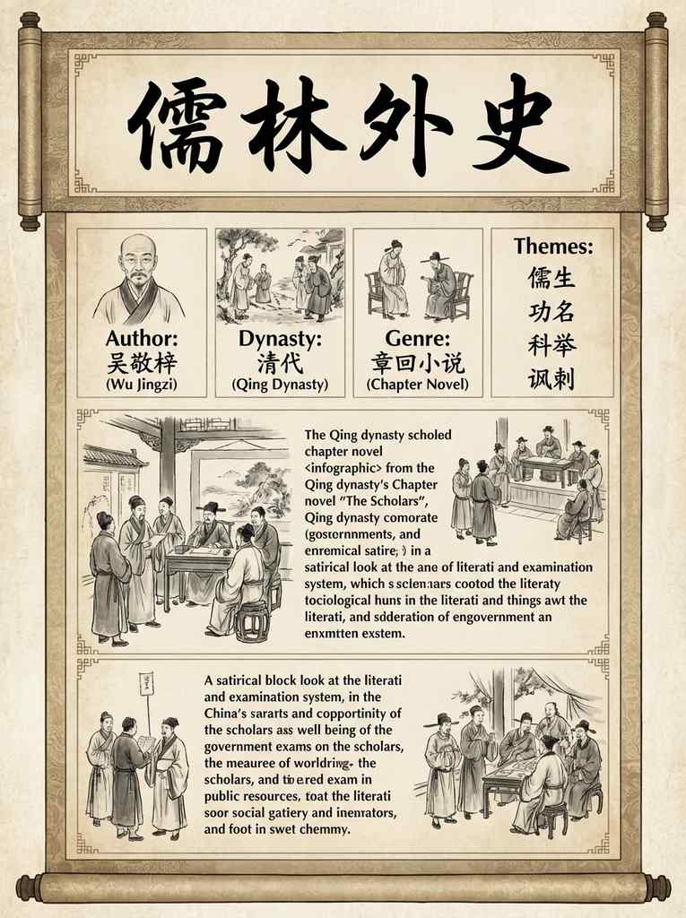 中国清代章回小说《儒林外史》信息图