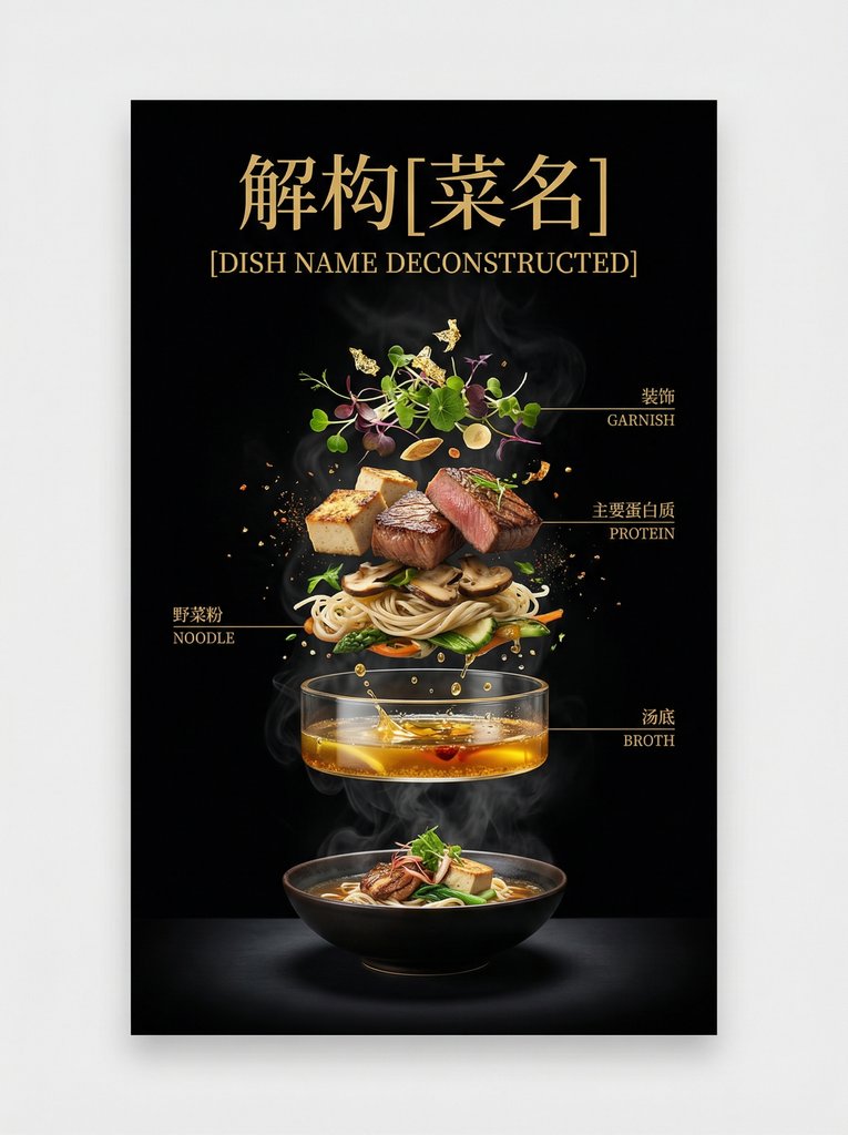 螺蛳粉解构海报：从食材到成品的视觉盛宴