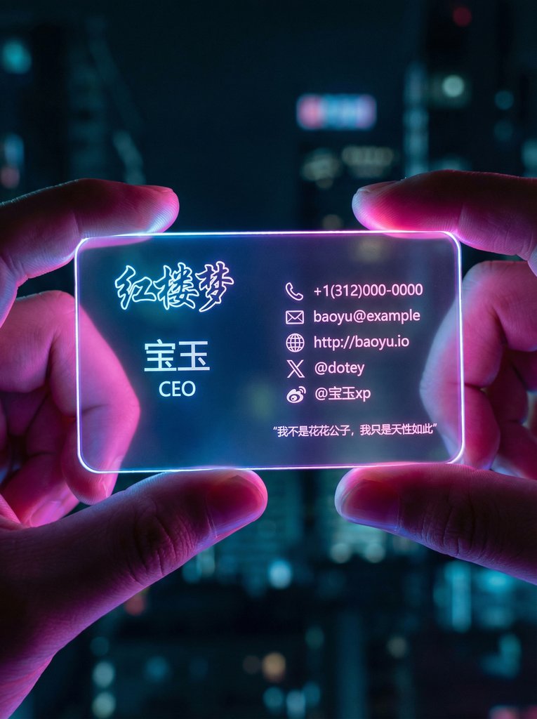 未来感透明名片展示