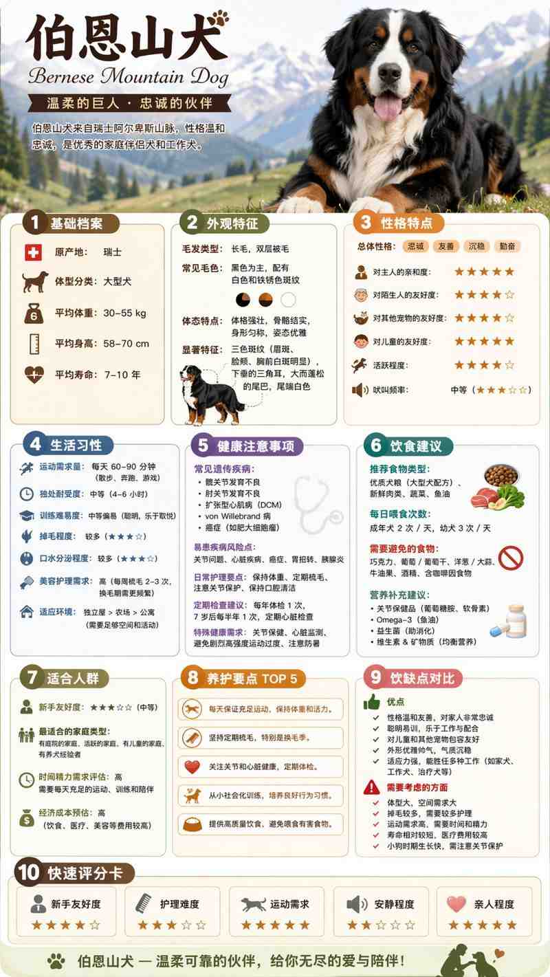 伯恩山犬专业知识信息图