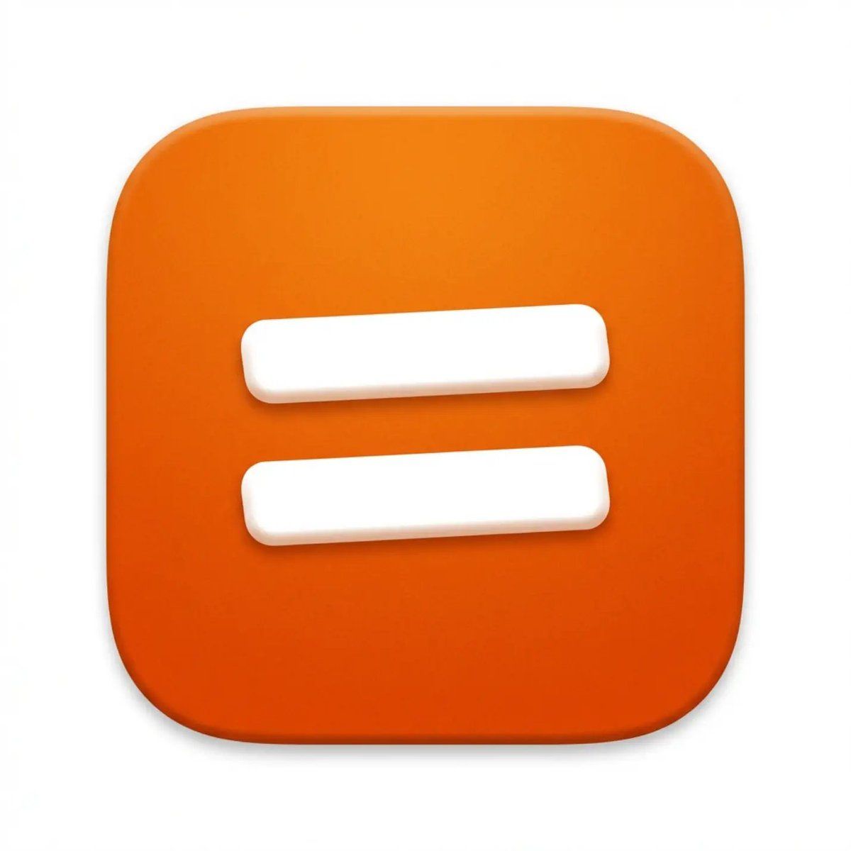 Warm Orange Icon with 3D Equals