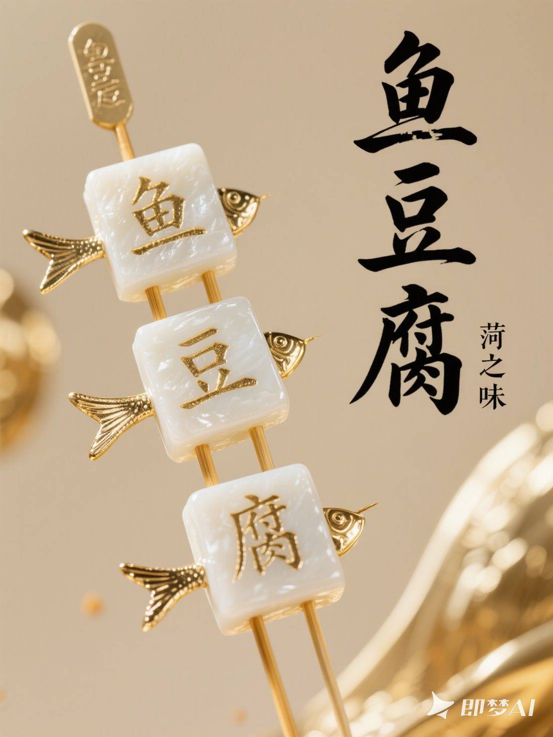 鱼豆腐串美食广告海报