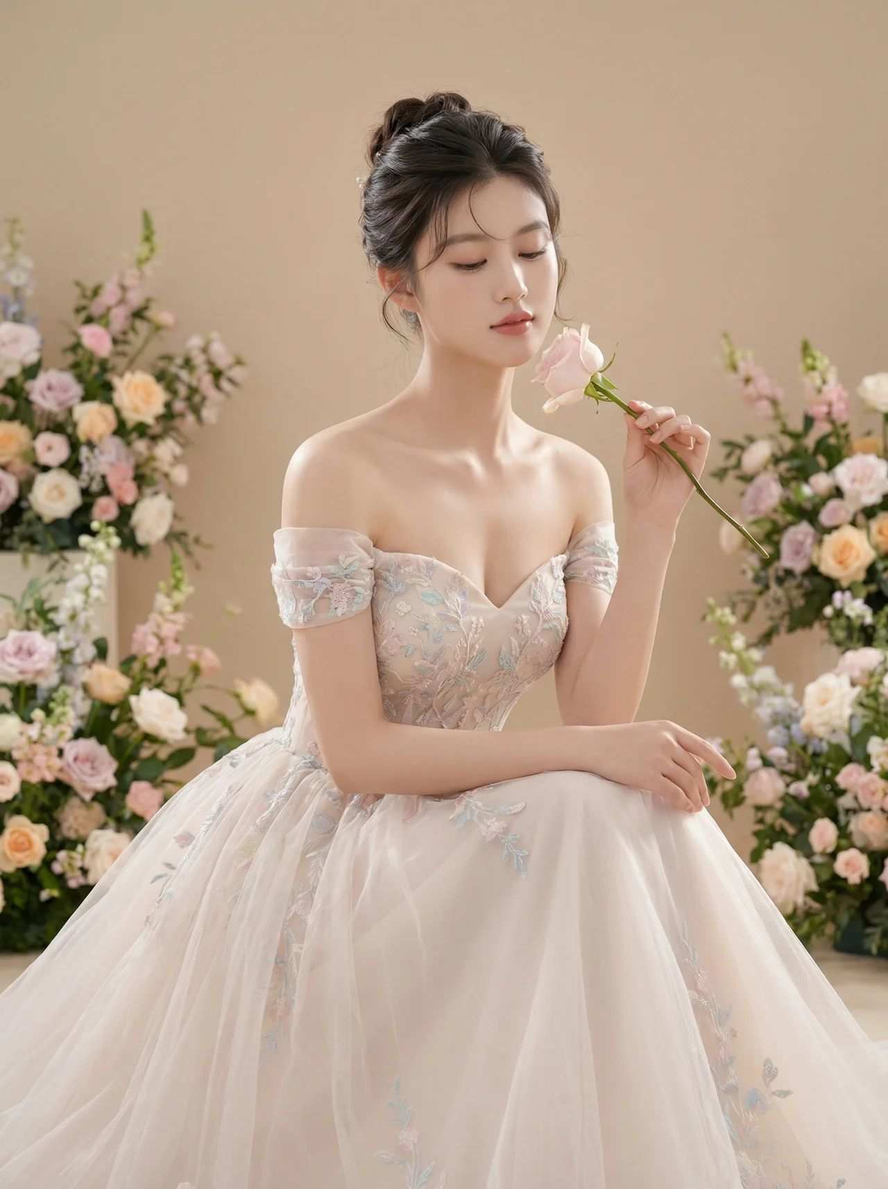 浪漫优雅的婚纱新娘肖像