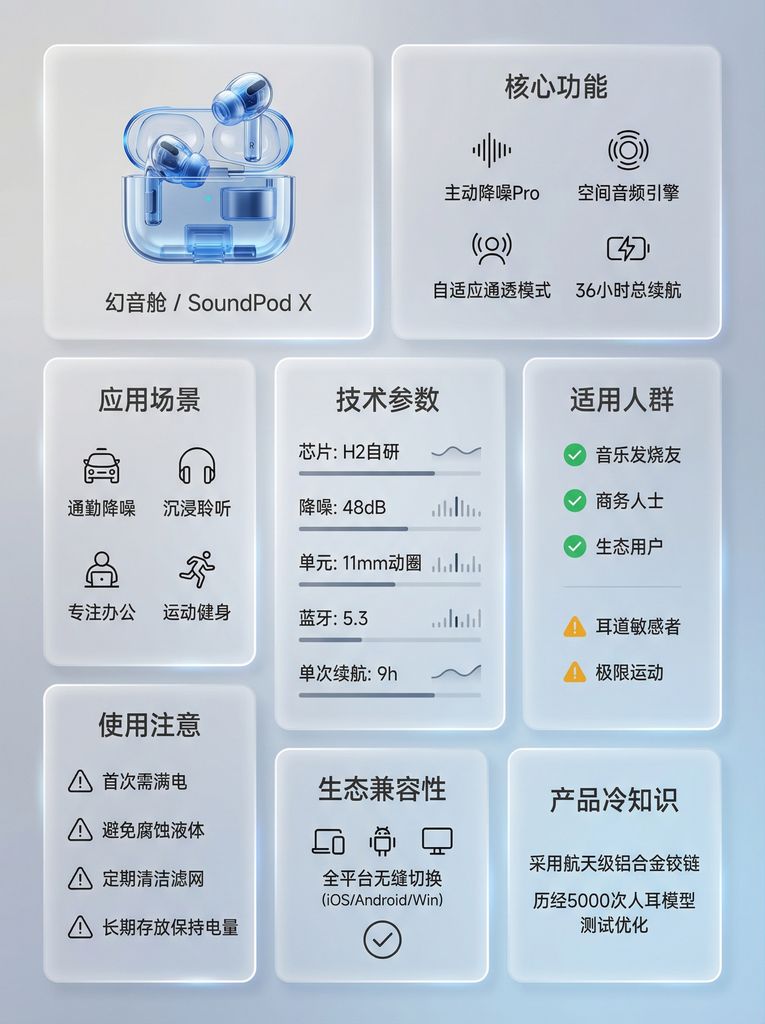磨砂亚克力番茄产品信息图 - 现代Bento网格设计