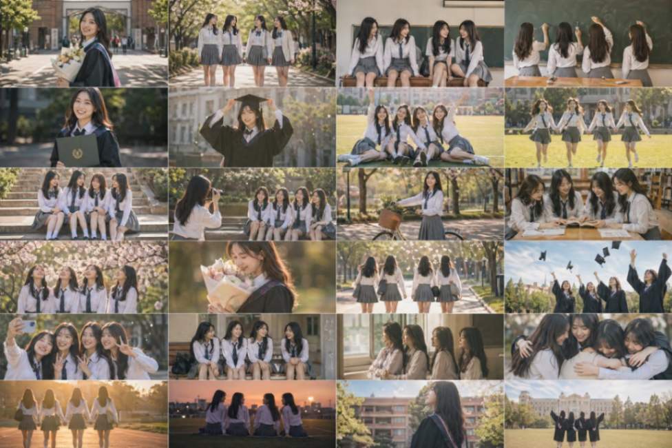 青春校园毕业季女生合影写真集