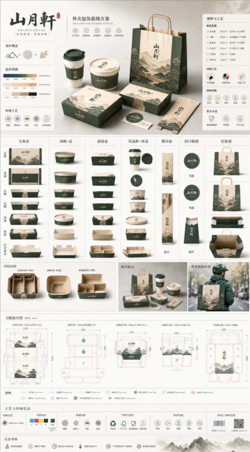山月轩品牌高端外卖包装系统设计方案