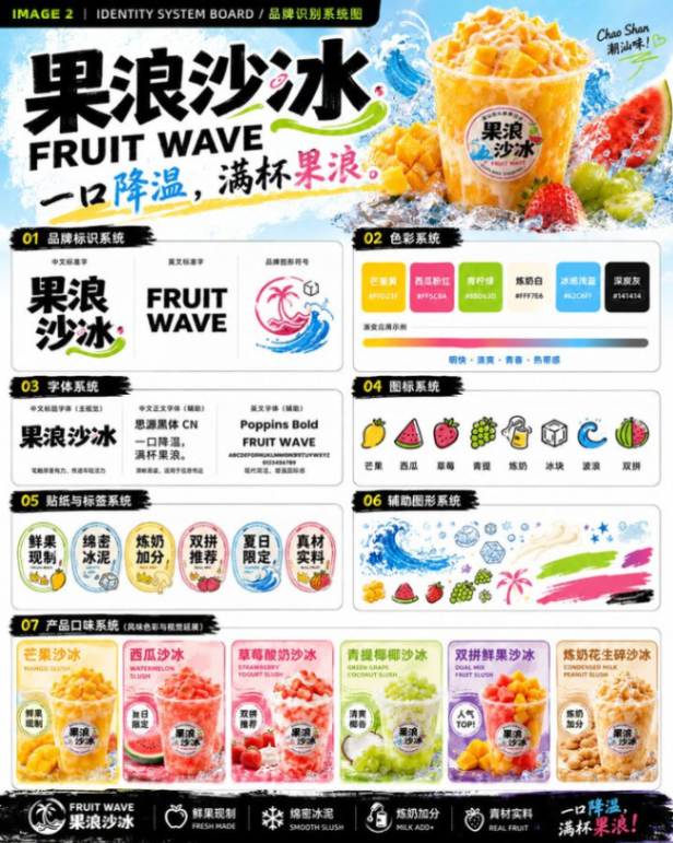 果浪沙冰品牌识别系统图