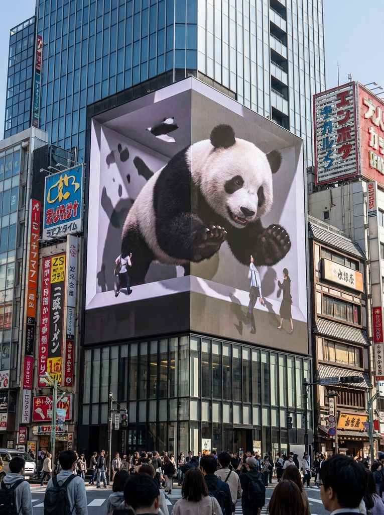 城市街头裸眼3D广告牌