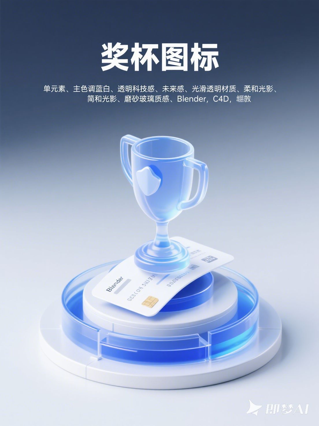 蓝色奖杯