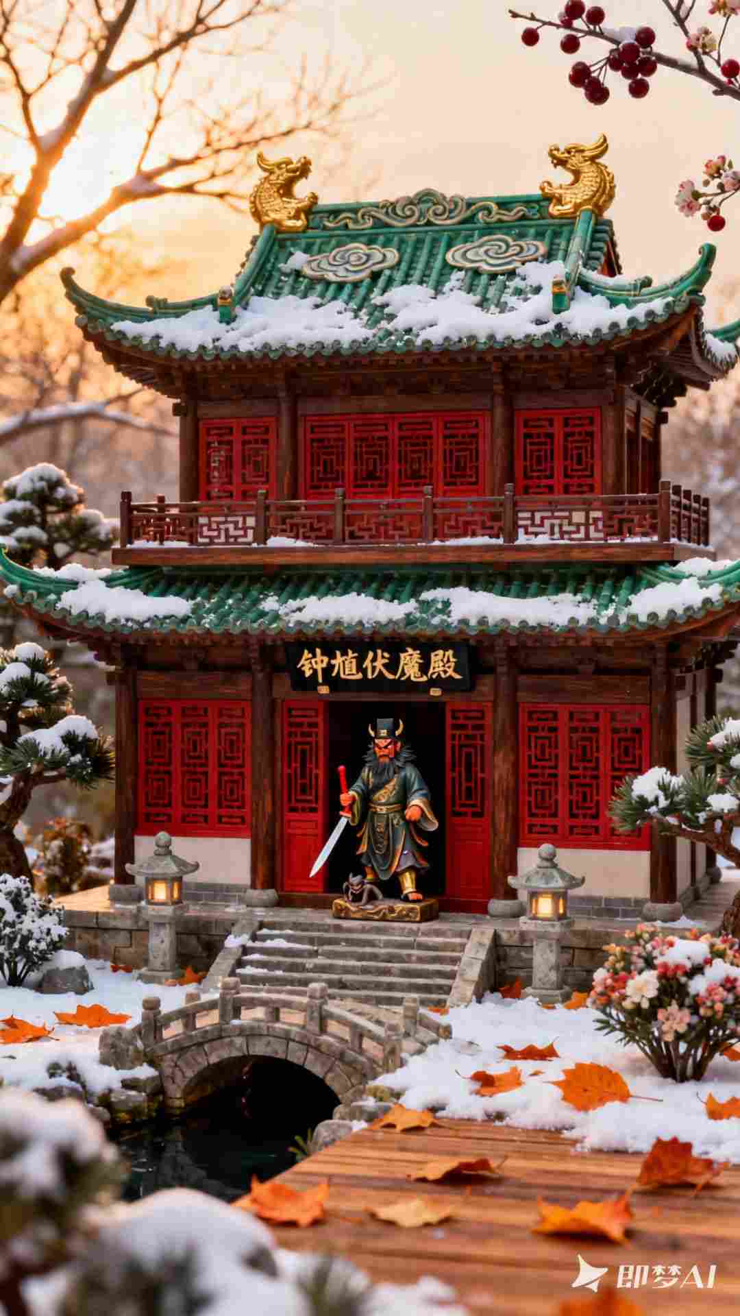 中式古风建筑微缩模型 - 钟馗伏魔殿