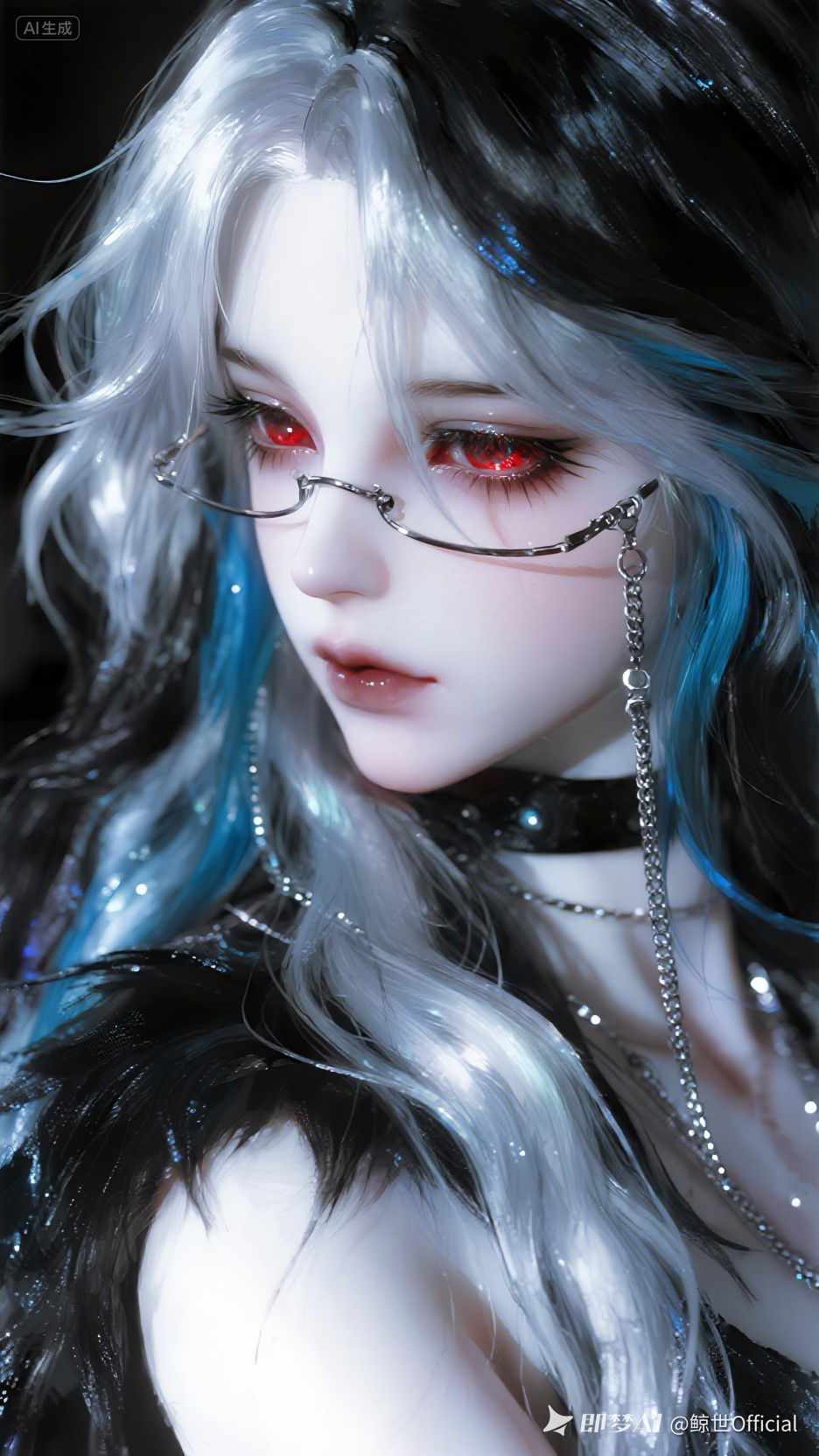 琉璃质感的妖冶少女插画