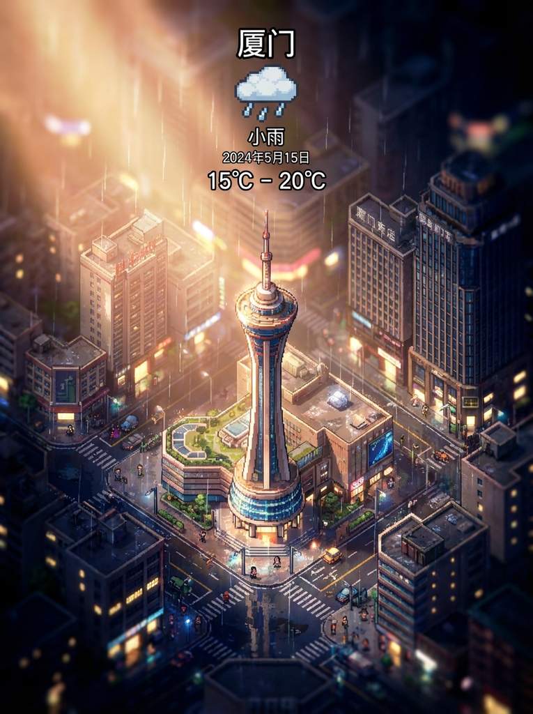八方旅人风格的城市风景图