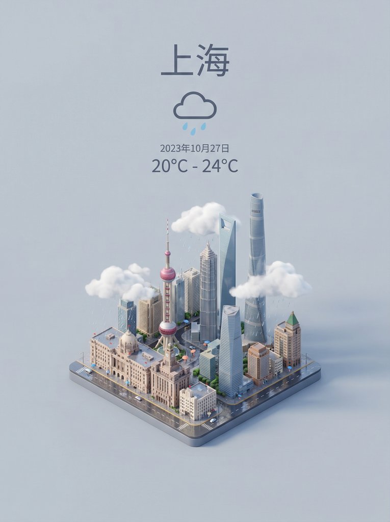 输入地名获取当地天气并生成3d场景