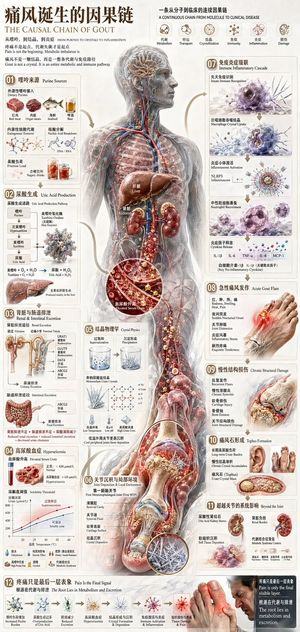 痛风诞生的因果链：人体代谢与炎症机制详解