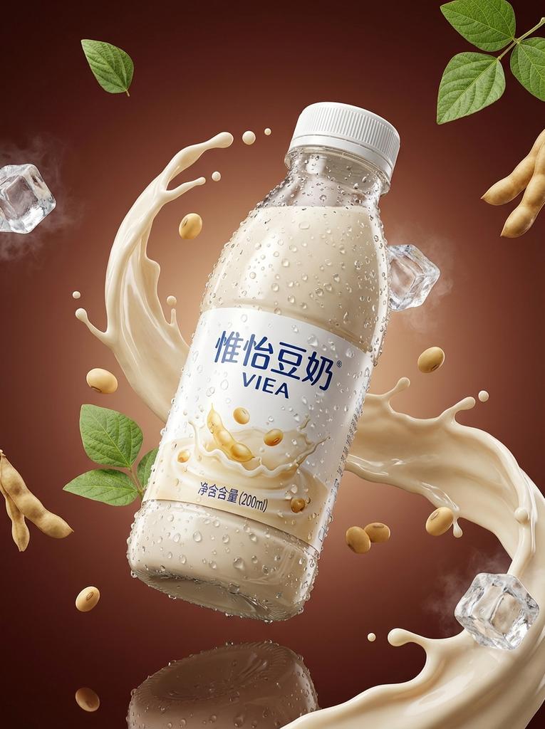 惟怡豆奶超写实3D商业广告图