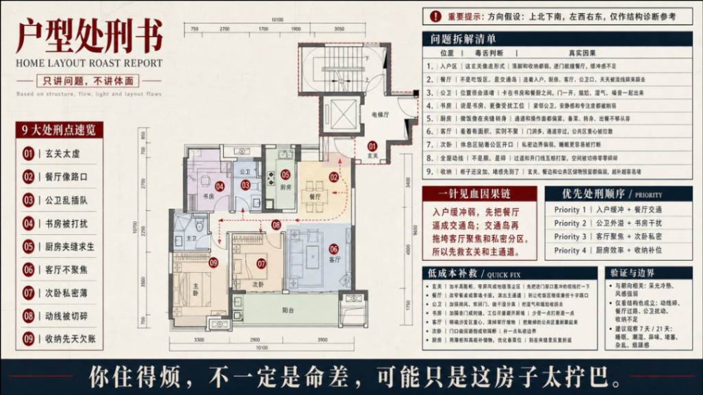 户型结构问题诊断信息图
