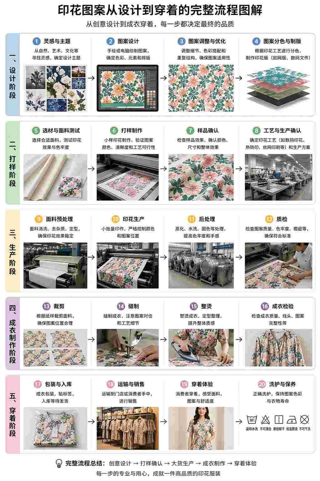 印花图案从设计到穿着的完整流程图解