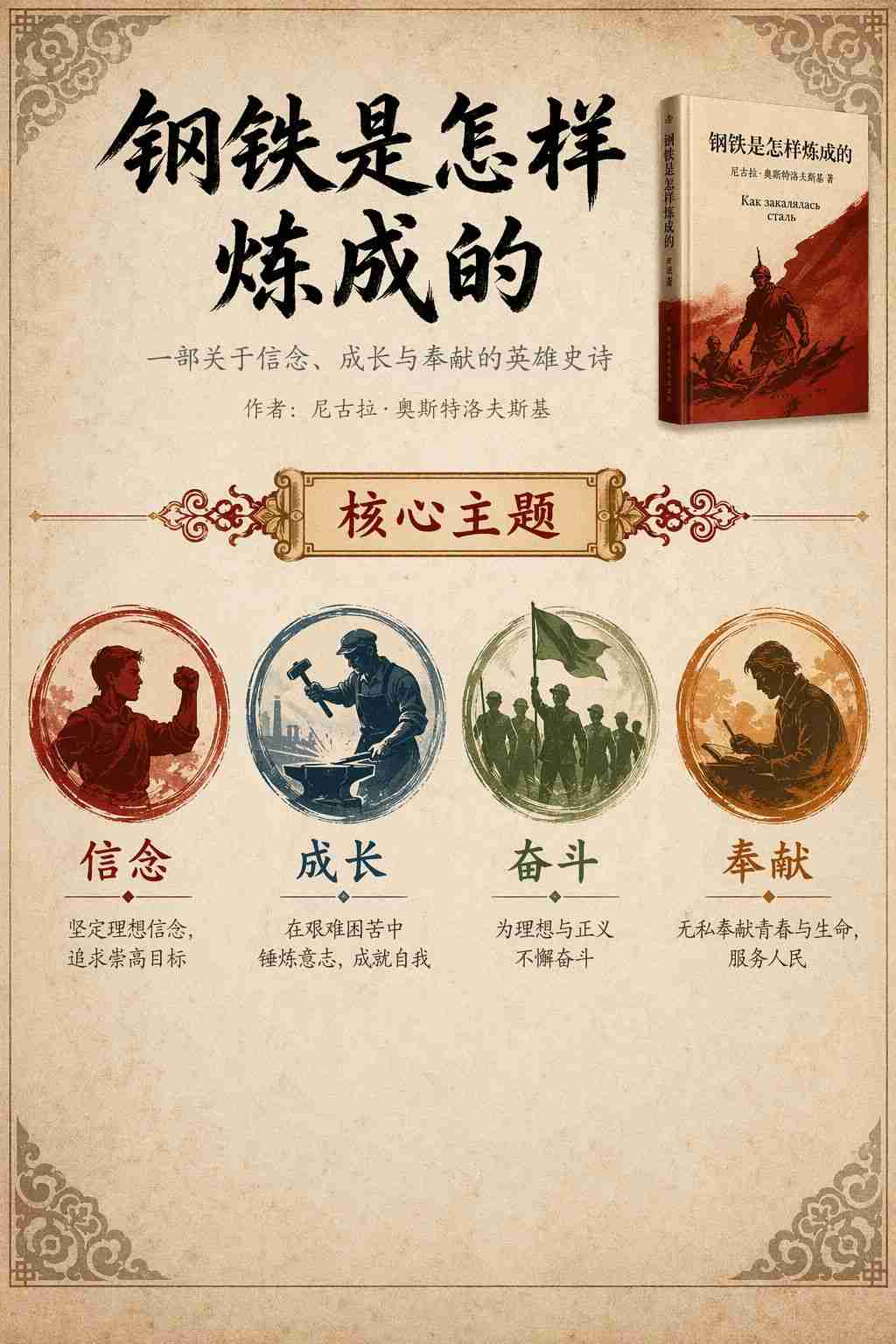 钢铁是怎样炼成的教育信息海报