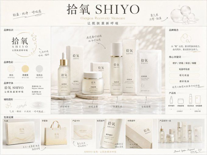 拾氧SHIYO护肤品牌全案概念提案板