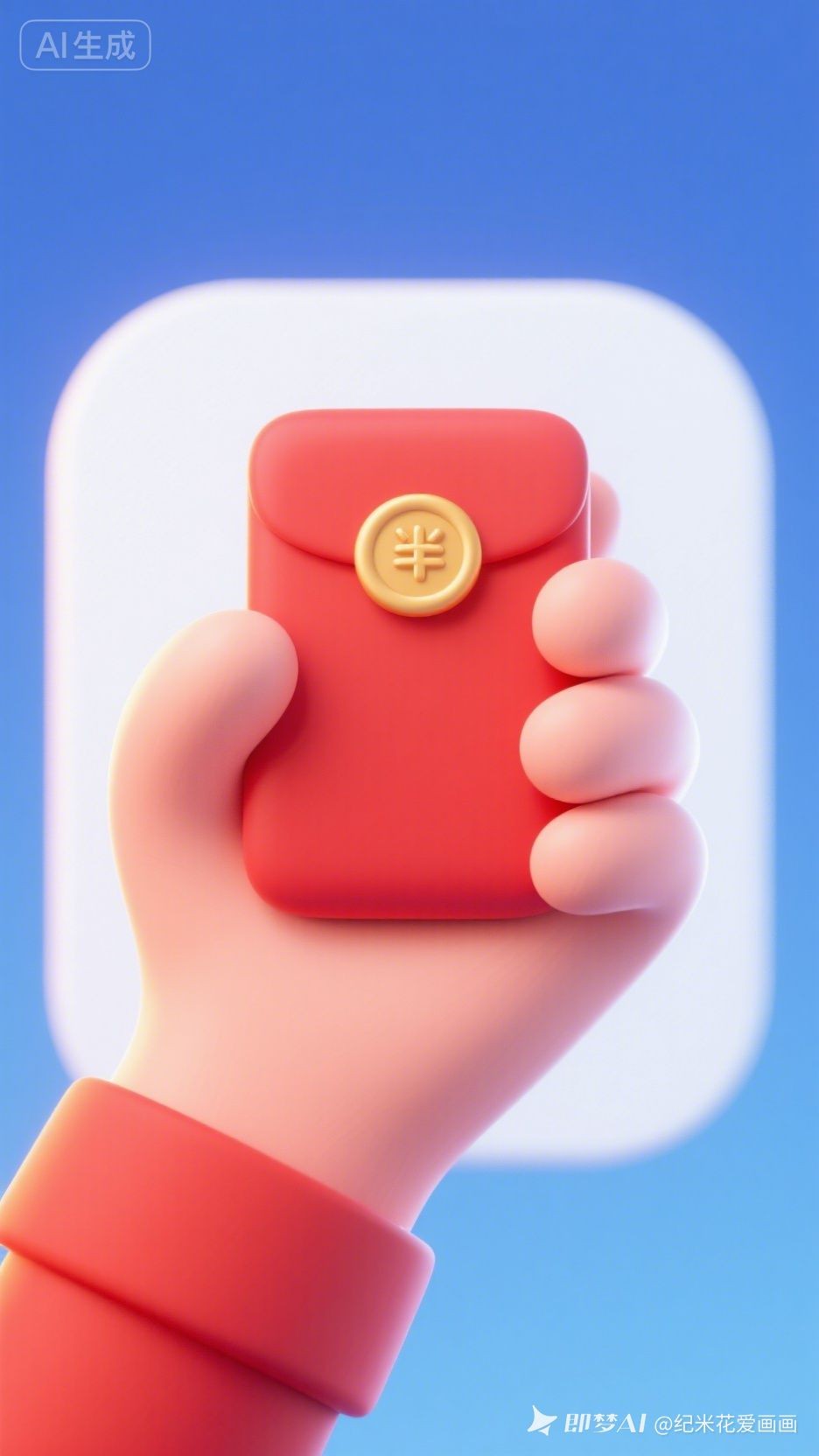 卡通风格3D红包图标