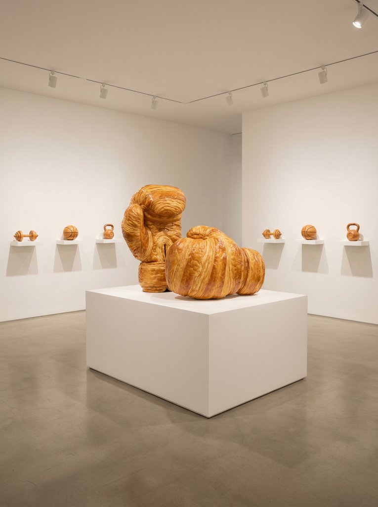 可颂拳击手套艺术展：超现实甜品雕塑