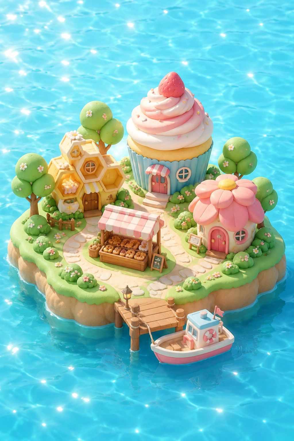 3D粘土糖果色系卡通风格场景模板
