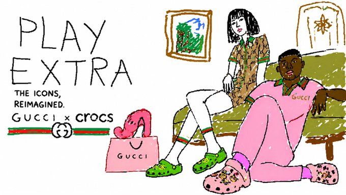 手绘插画风格的时尚人物与联名产品
