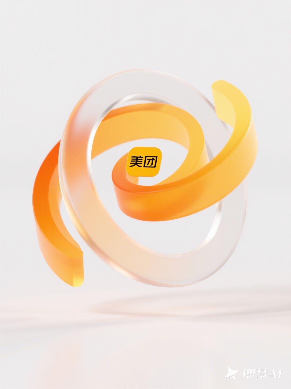 美团标志3D渲染图