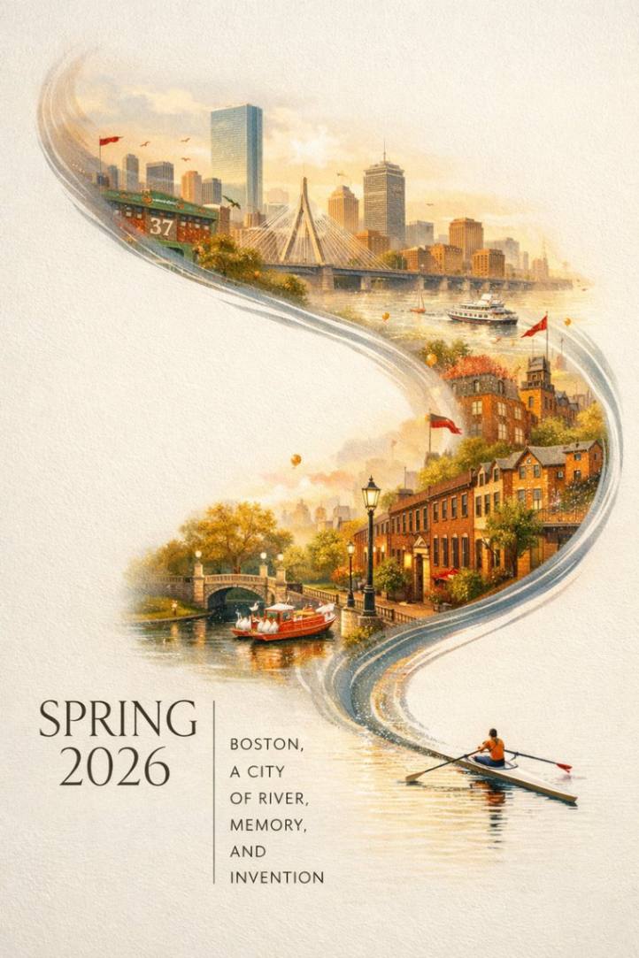 波士顿2026春：河流与记忆的微缩艺术海报