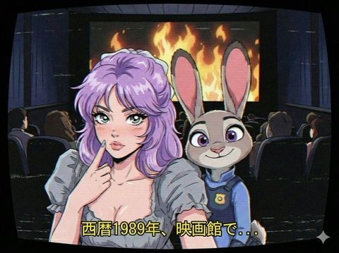 1989年夏日回忆：赛璐璐动画风格少女窗边微笑
