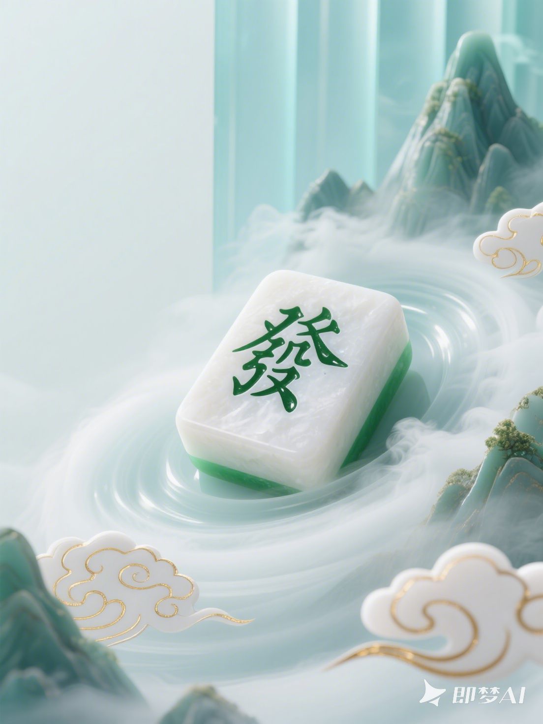 麻将牌3D渲染图