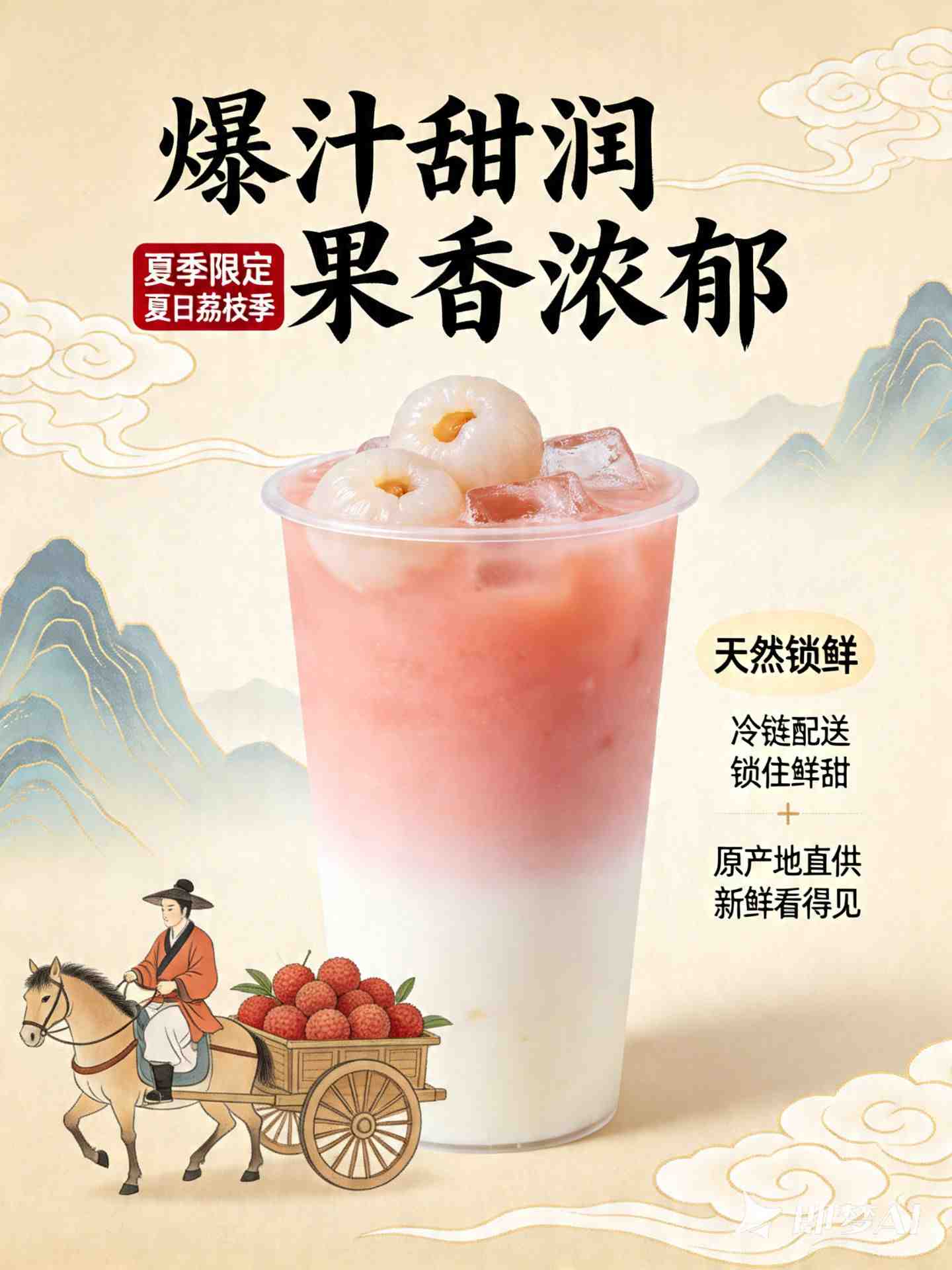 荔枝季特饮广告