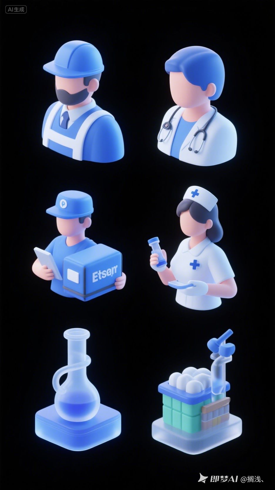 职业人物3D图标