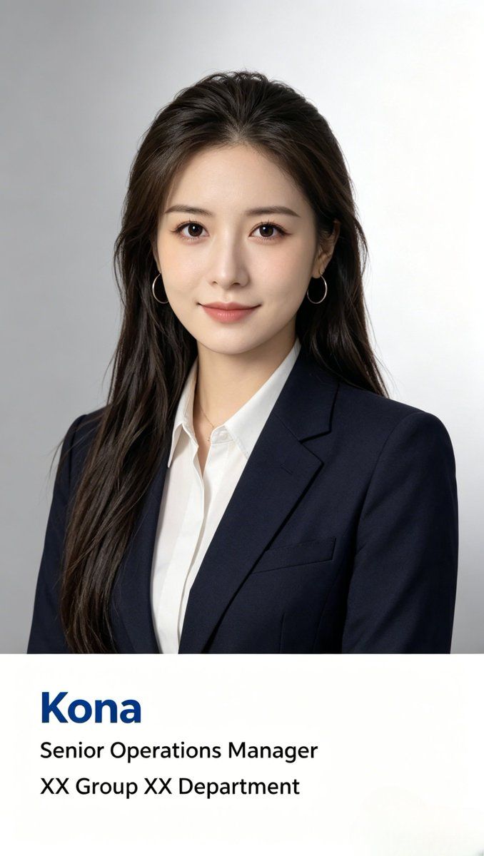 职场女性商务形象照，深色西装搭配白衬衫