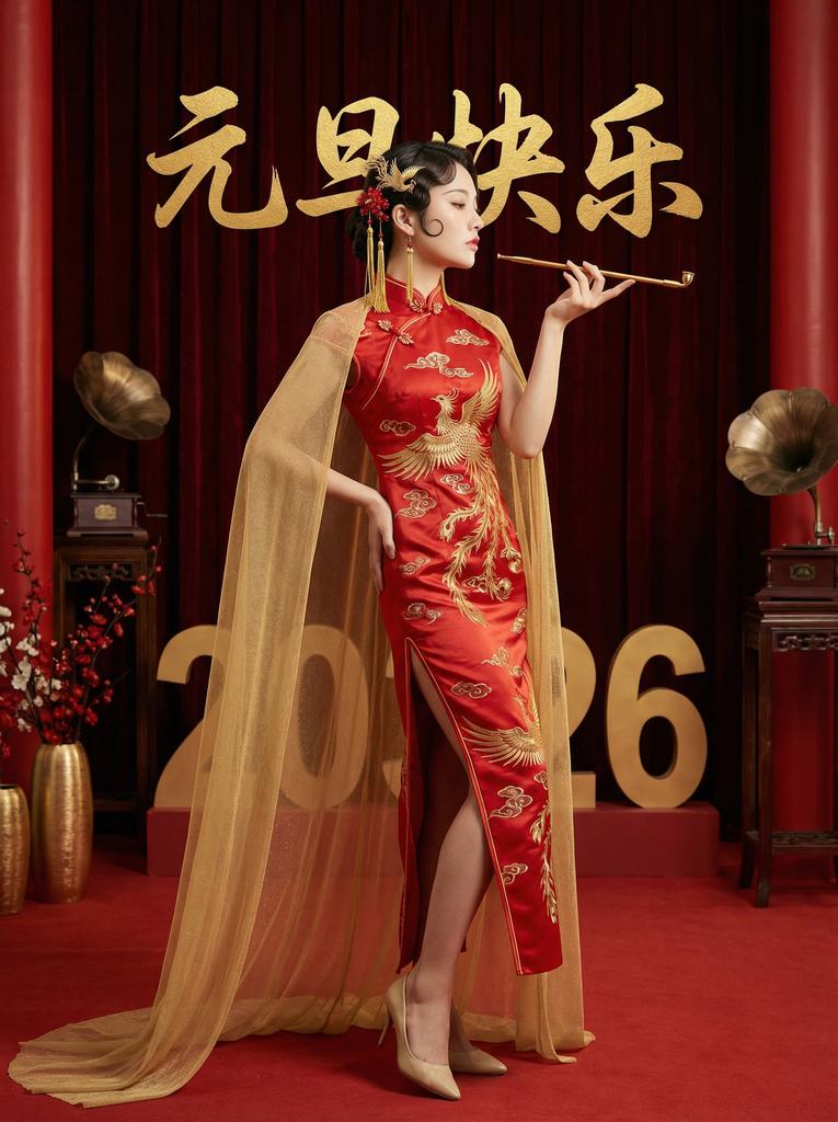 国风旗袍美人元旦贺岁写真