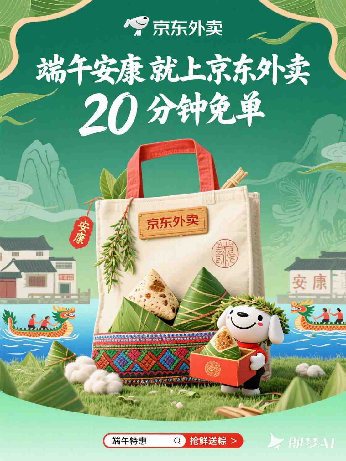 京东外卖端午节促销海报