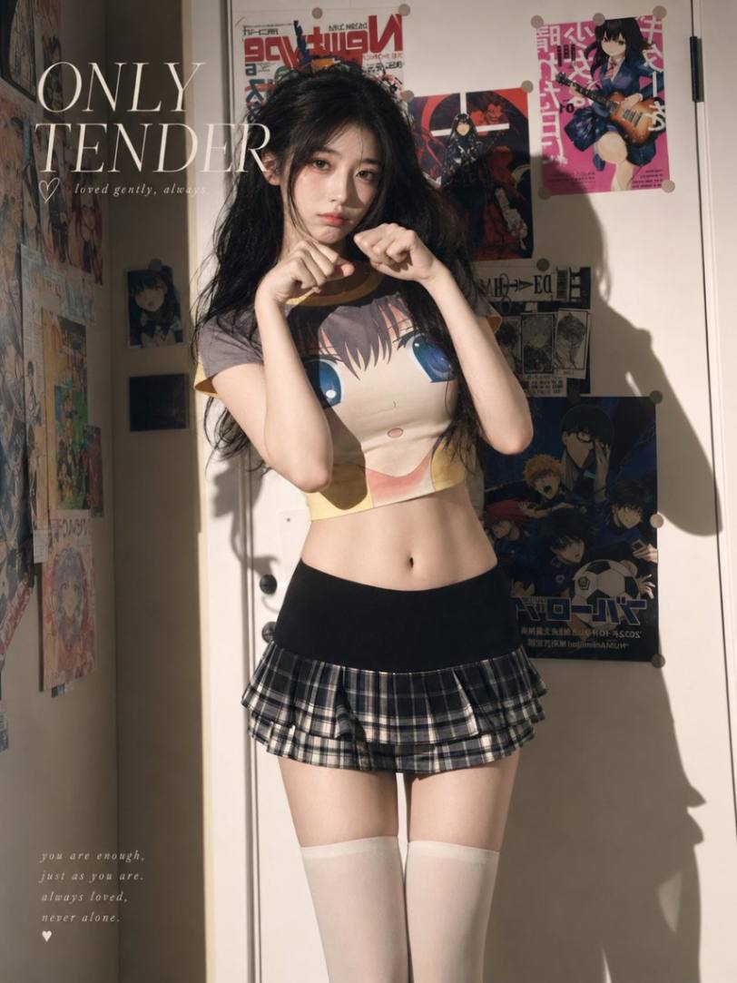 动漫风格房间内的少女写真
