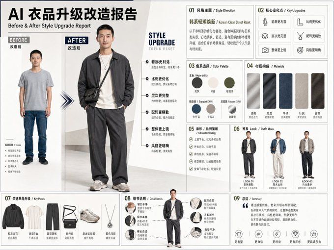 AI衣品升级改造报告BeforeAfter对比展示