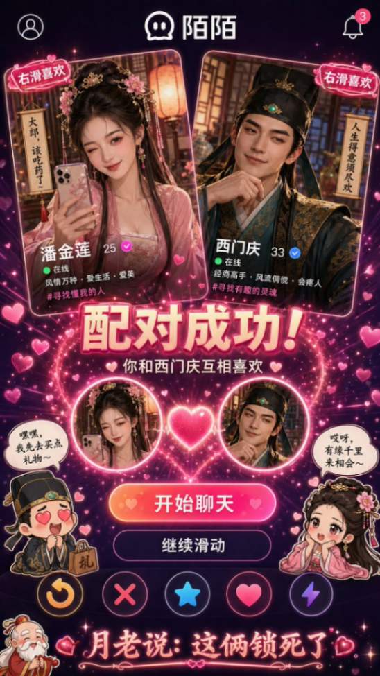 国风交友APP配对成功界面