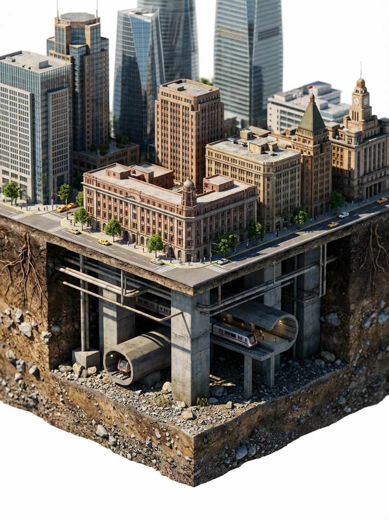 上海微缩剖面：地上老弄堂与地下地铁的时空切片