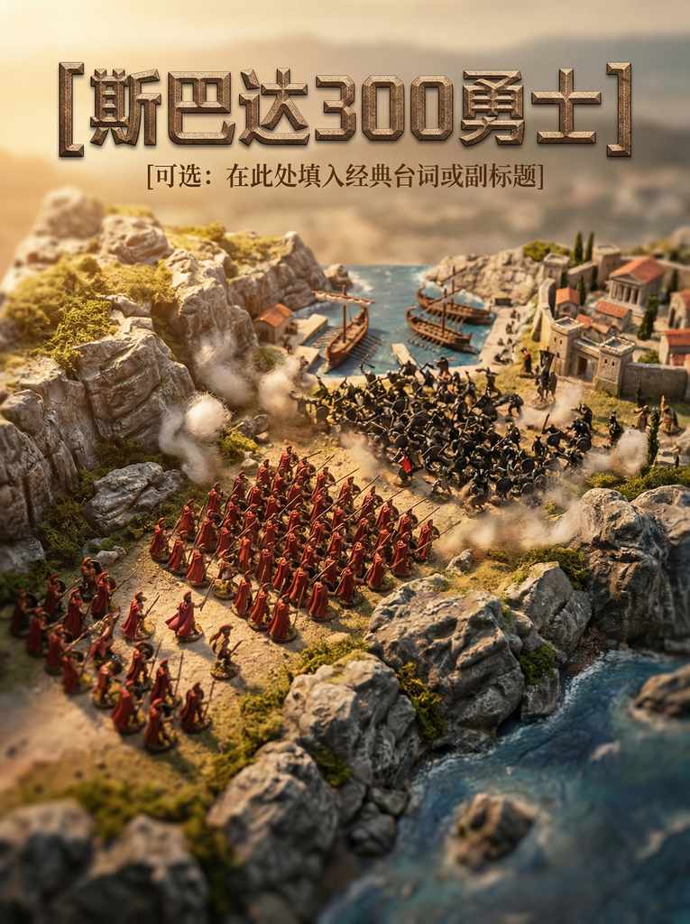 微缩景观斯巴达300勇士电影海报