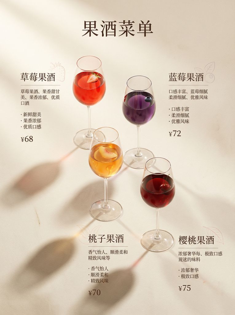 果酒菜单海报