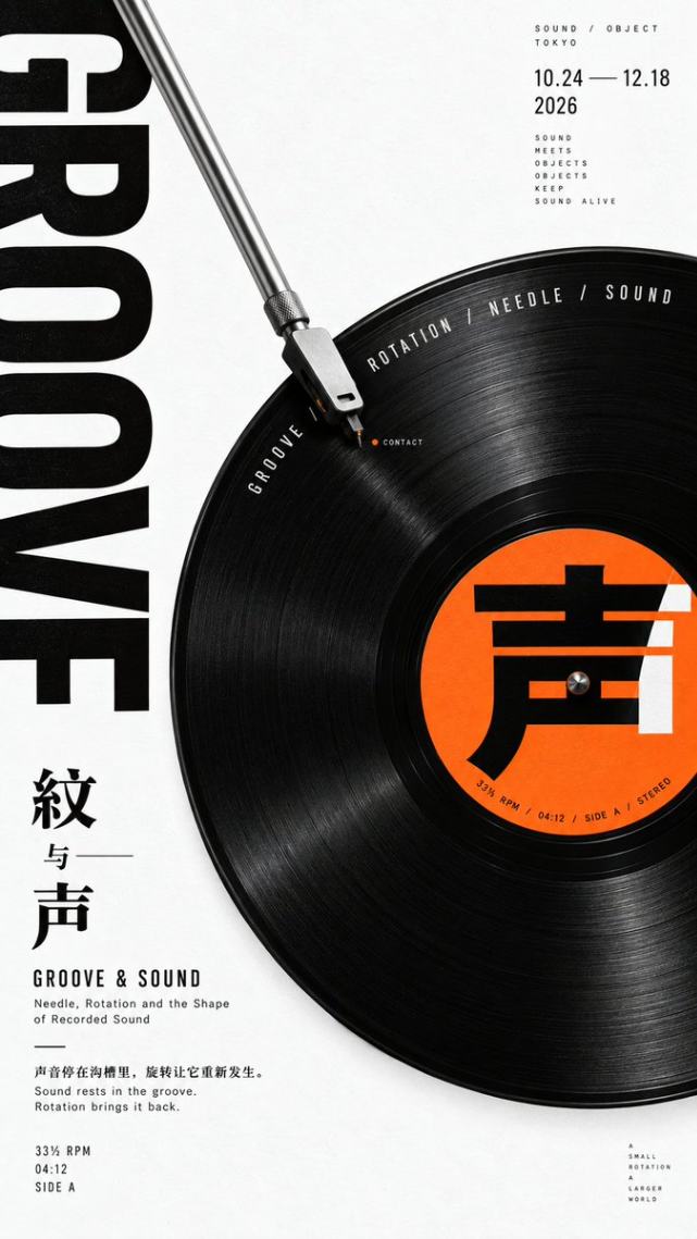 黑胶唱片与声纹展览海报