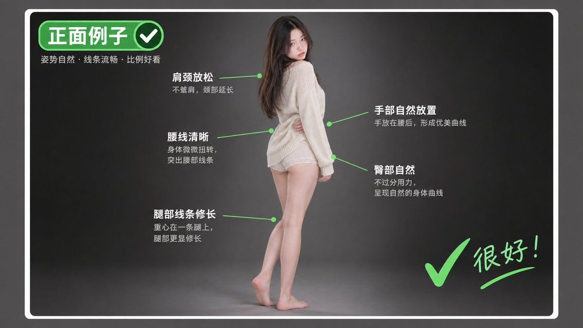 人物摄影姿势正面示例解析