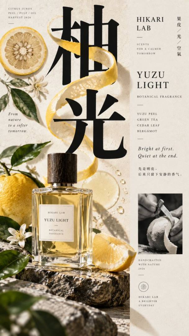 柚光香水高端编辑海报