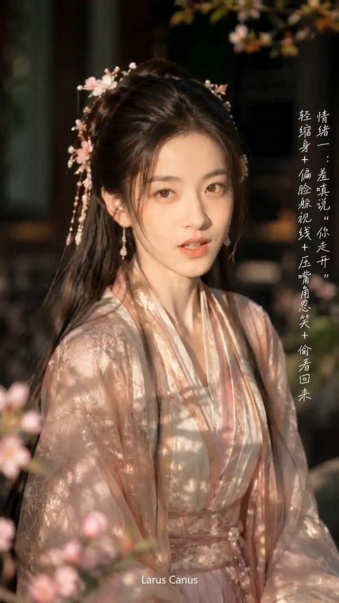 古风汉服女子情绪表演示范