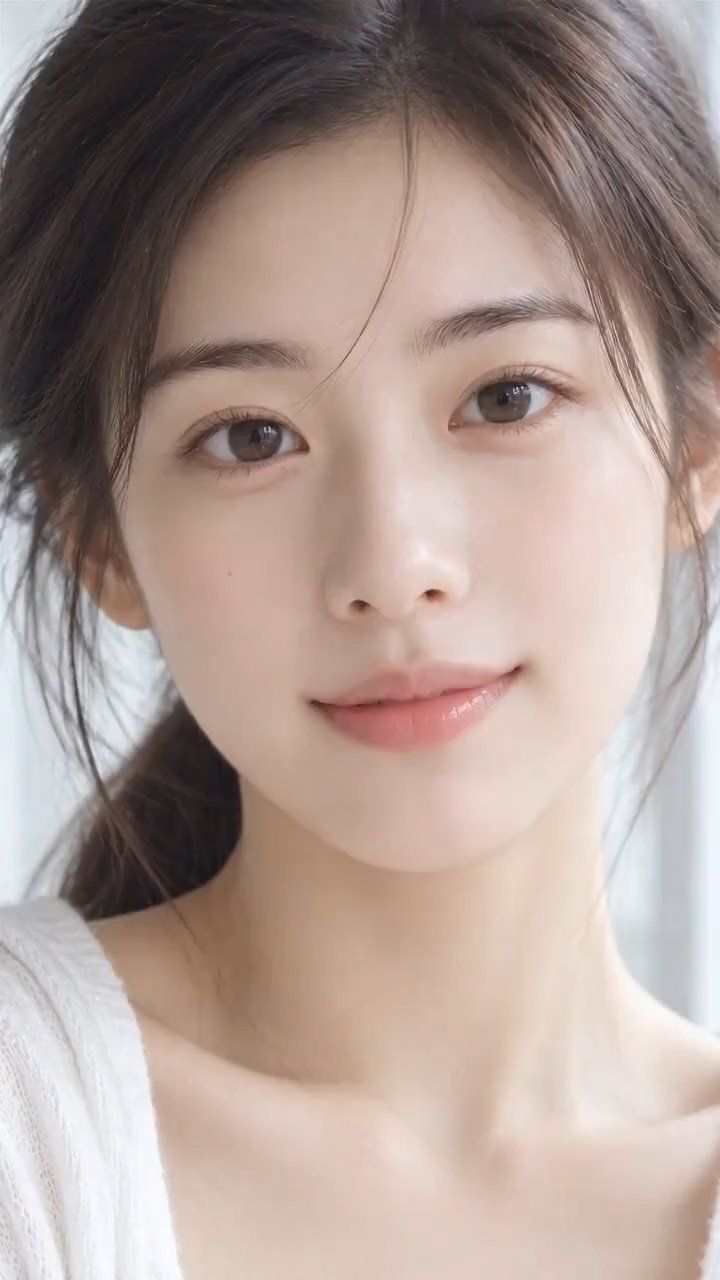 窗边女性微表情人像